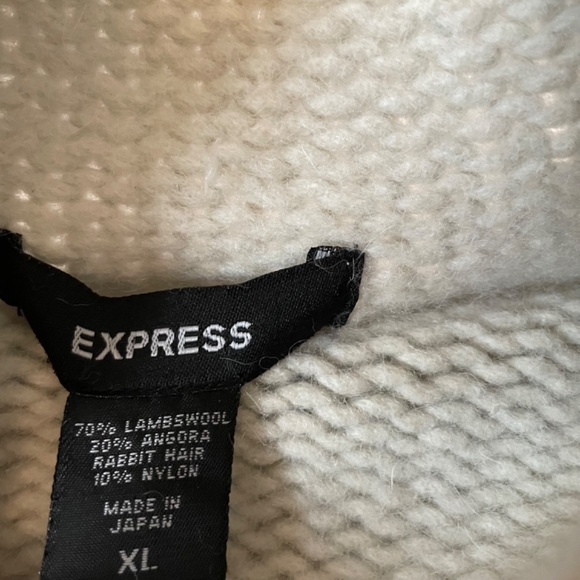 Vintage Chunky Knit Express Wool Angora Roll Neck Sweater, Womens XL 90's Japan - Picture 5 of 9